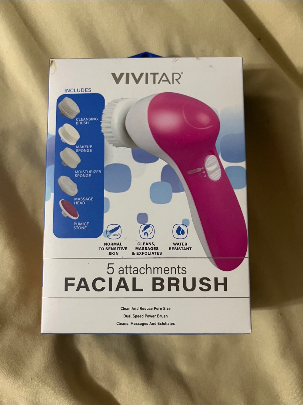 Vivitar Pink Facial Brush with 5 Attachments